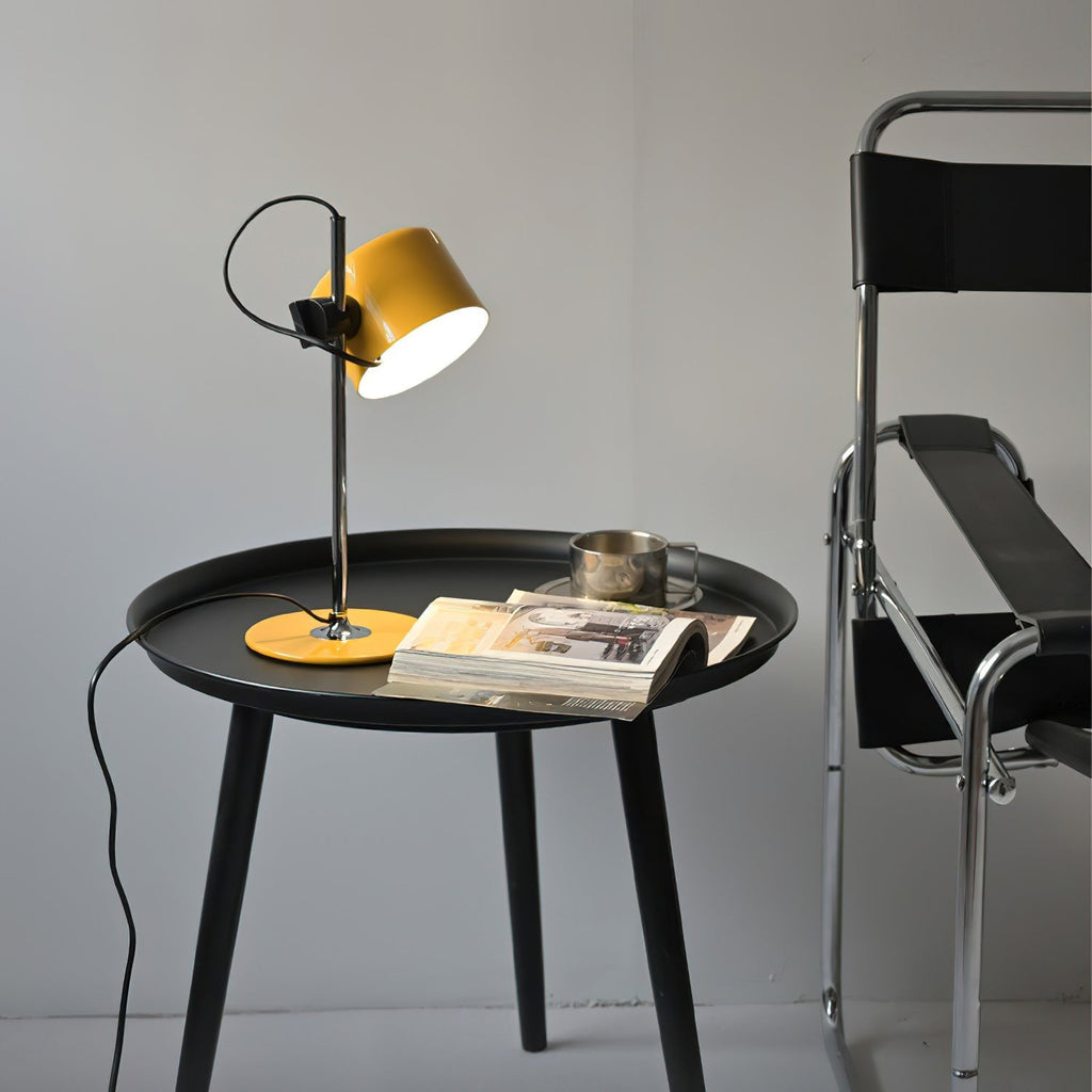 Industrial Metal Desk Lamp With Adjustable Arm And Multi-Directional Lighting