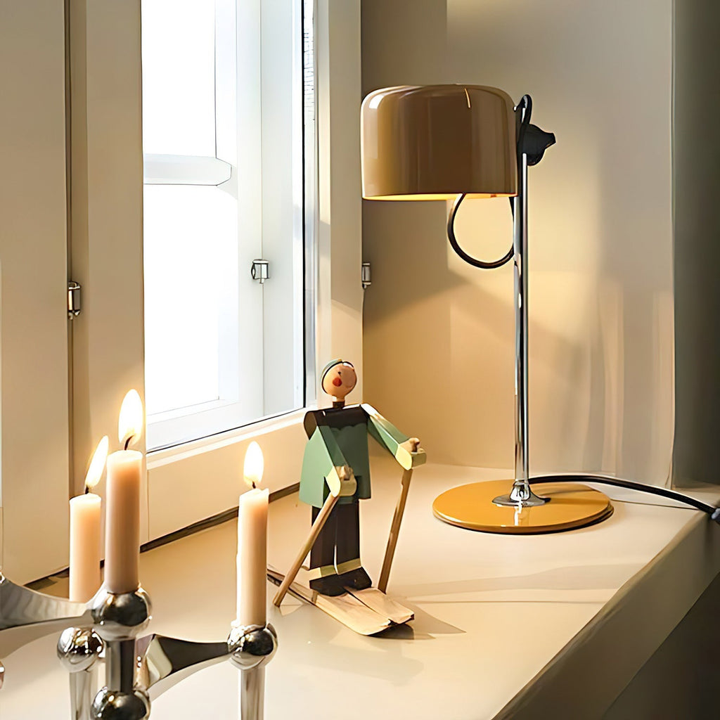 Industrial Metal Desk Lamp With Adjustable Arm And Multi-Directional Lighting