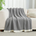 Manta de chenilla tejida en punto waffle Cozy Bliss - Calidez transpirable, distintiva textura de panal