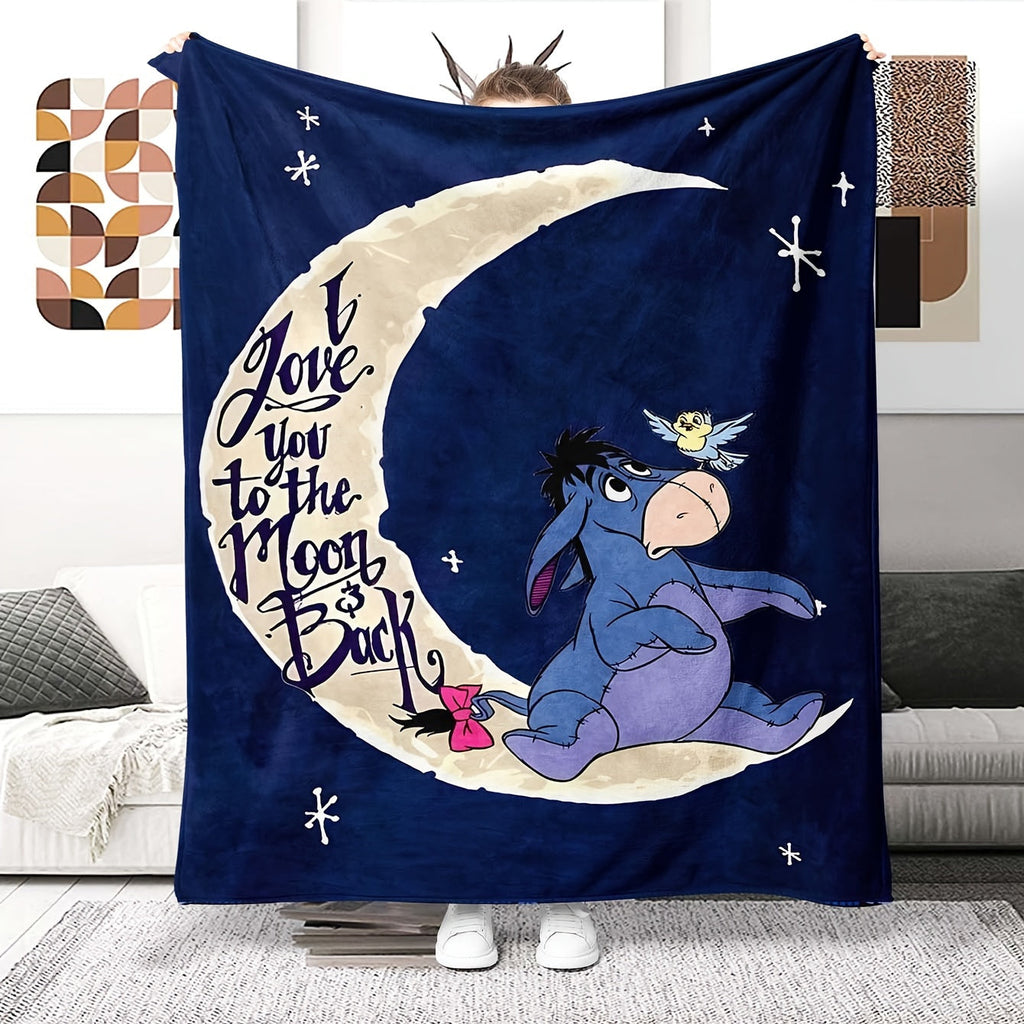 Eeyore Design Fleece Throw — Geometric All-Season Blanket