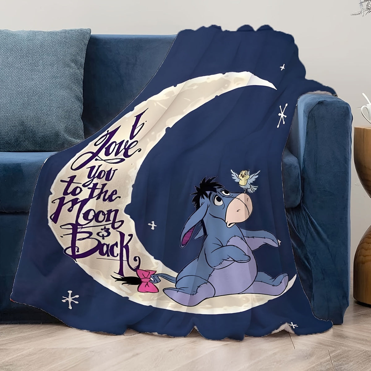 Eeyore Design Fleece Throw — Geometric All-Season Blanket