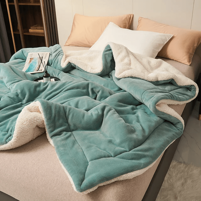 Cozy Haven-flanellteppe — Mykt stoff, hudvennlig overflate