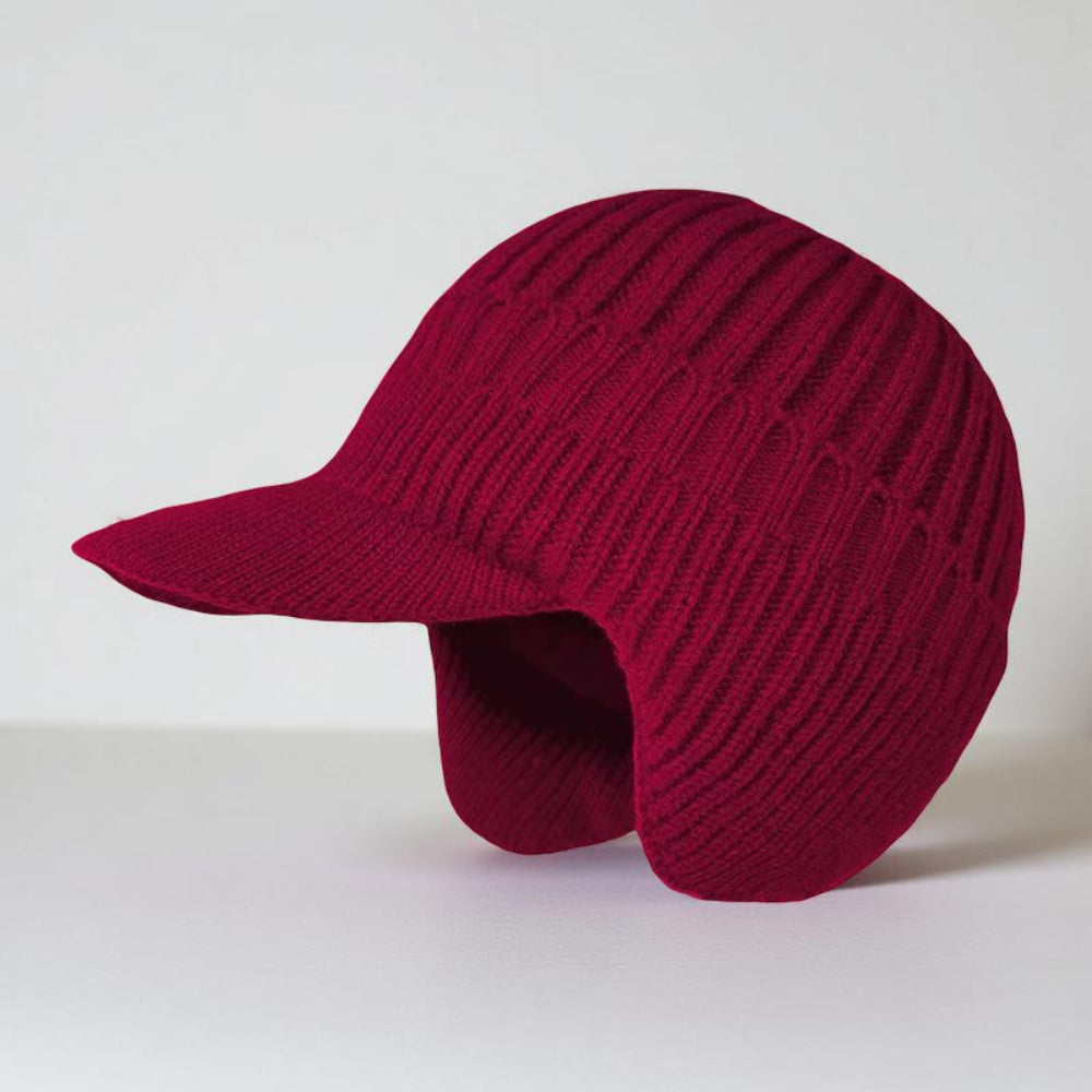 Cozy Knit Beanie Winter Hat — Front Visor, Ear Flaps