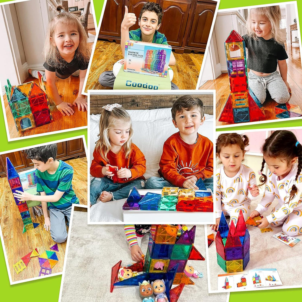 Magnetyczne płytki konstrukcyjne Creative Builders Montessori, 40 elementów — zestaw konstrukcyjny STEM