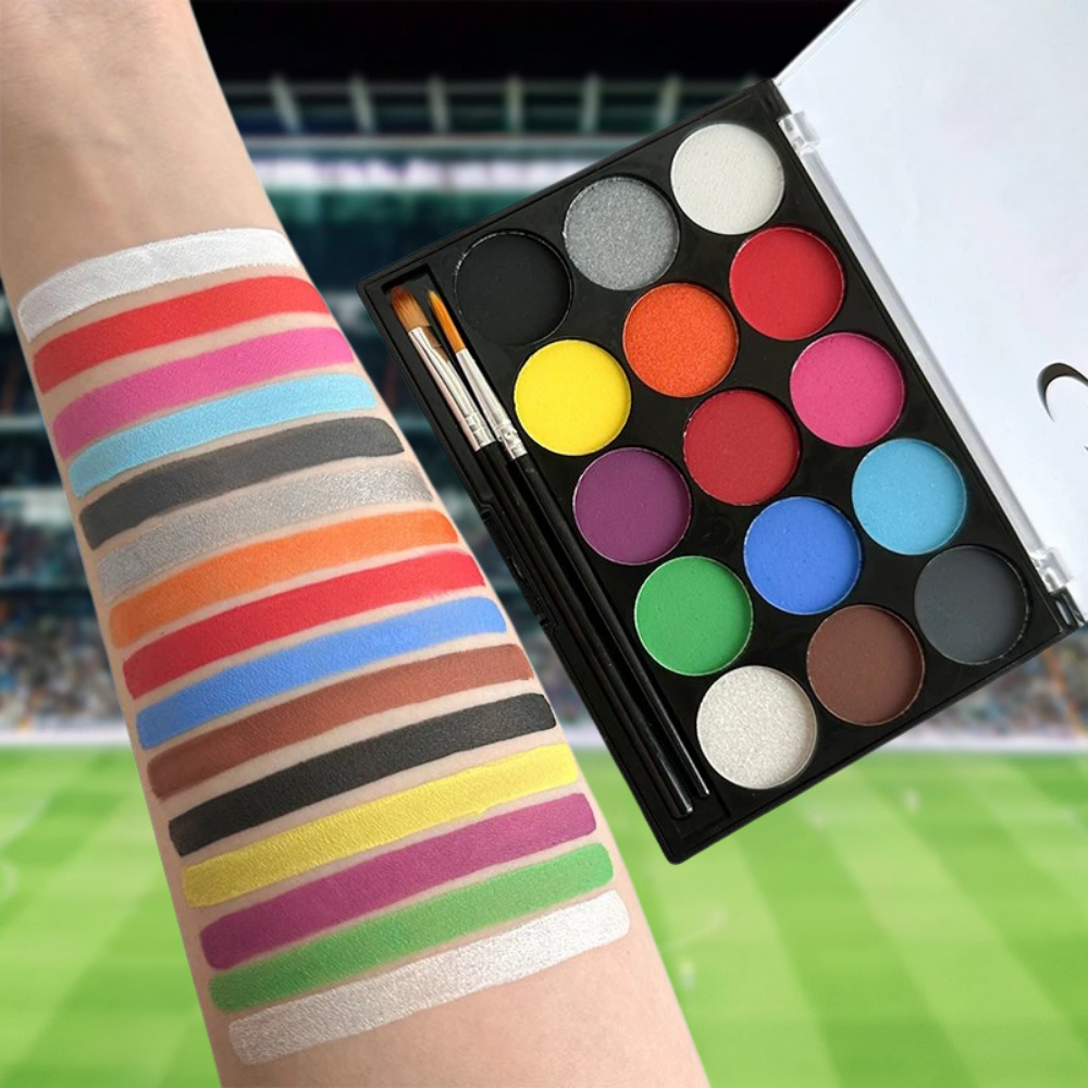 Kit de peinture pour le visage créatif, 15 teintes — Couleurs vives et sûres pour tous les âges