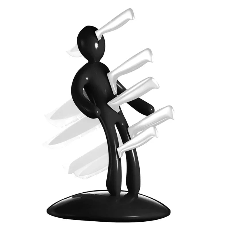 Knivhållare med humanoid design — stående knivorganiserare med fem platser