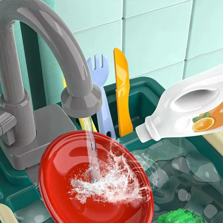 Cuisine de jeu de table pour enfants Ka-mostor — Espace de cuisine interactif, robinet à débit continu et bassin intégré