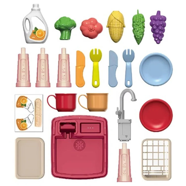 Cuisine de jeu de table pour enfants Ka-mostor — Espace de cuisine interactif, robinet à débit continu et bassin intégré