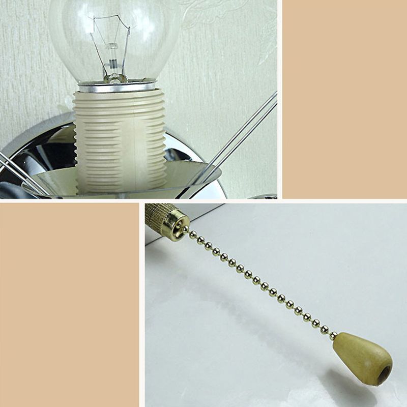 Lyra Crystal Glow Wall Light With Gold Base And Cylindrical Shade And Pull Chain For Living Rooms And Hallways