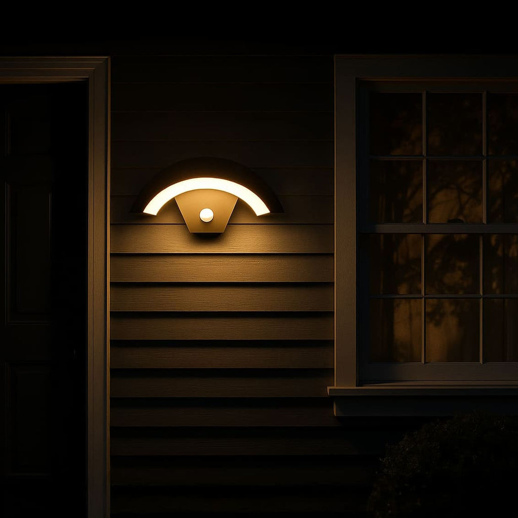 ArcWave Contemporary Exterior Wall Lantern With Motion Sensing For Outdoor Lighting