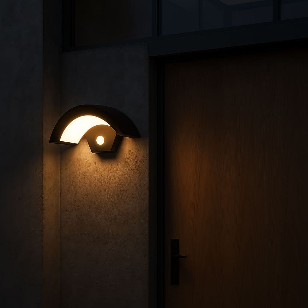 ArcWave Contemporary Exterior Wall Lantern With Motion Sensing For Outdoor Lighting
