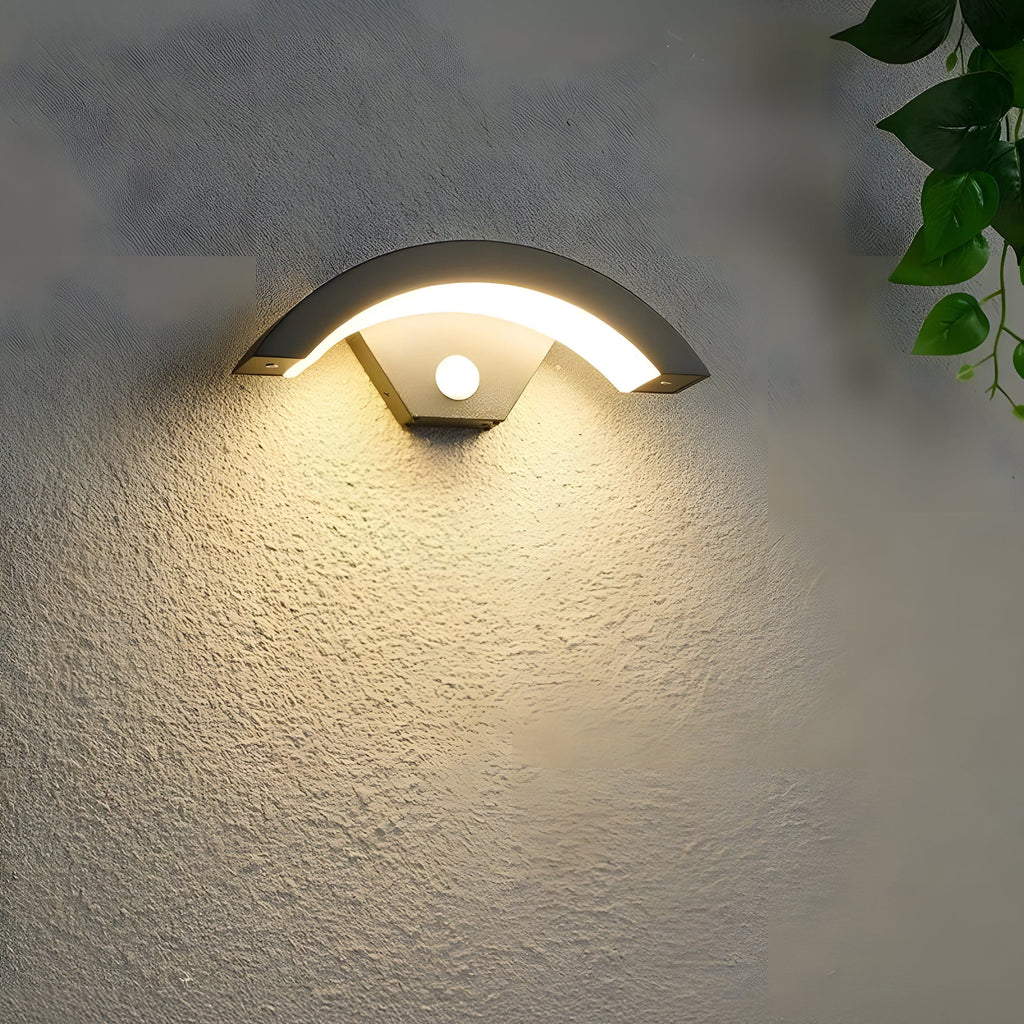 ArcWave Contemporary Exterior Wall Lantern With Motion Sensing For Outdoor Lighting