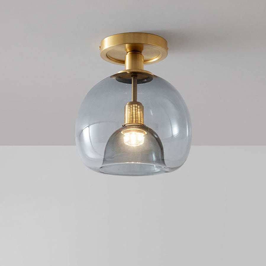 AstraLume Ceiling Light With Grey Glass For Halls And Entrances Minimalist Design Fixture
