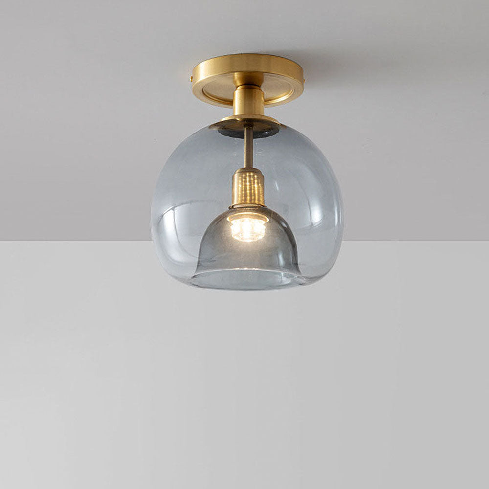 AstraLume Ceiling Light With Grey Glass For Halls And Entrances Minimalist Design Fixture
