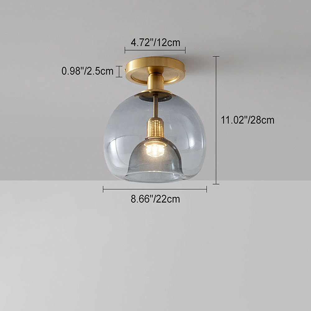 AstraLume Ceiling Light With Grey Glass For Halls And Entrances Minimalist Design Fixture
