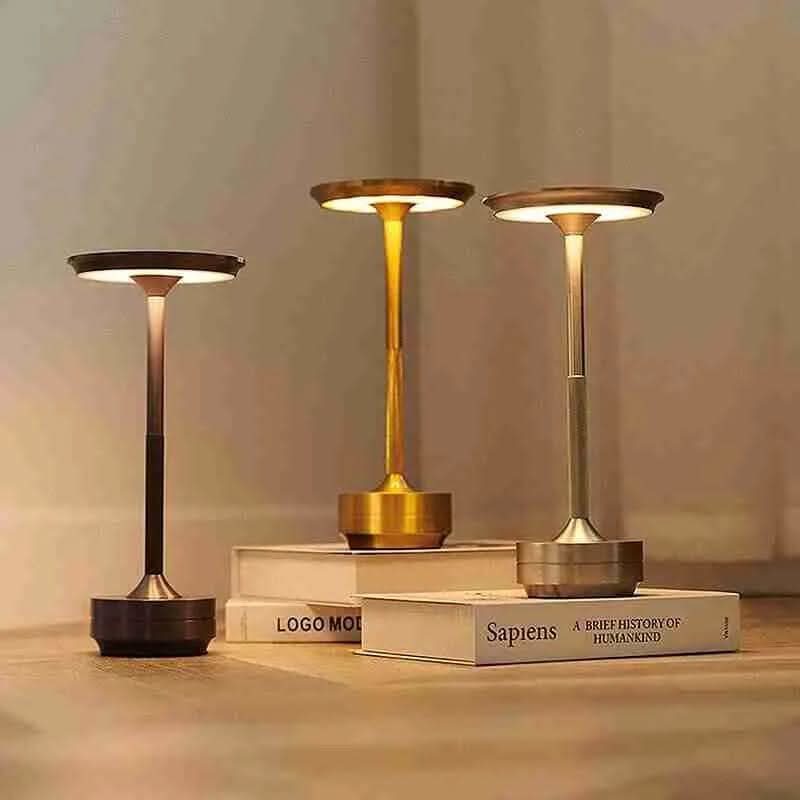 DIMAVIA Rechargeable Aluminum LED Table Lamp — Cordless Touch Control, Adjustable Brightness
