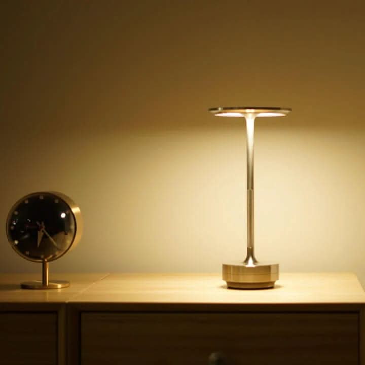 DIMAVIA Rechargeable Aluminum LED Table Lamp — Cordless Touch Control, Adjustable Brightness