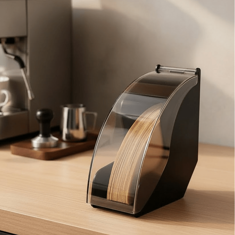 Soporte moderno para filtros de café BrewNest para vertido manual — Cubierta de acrílico