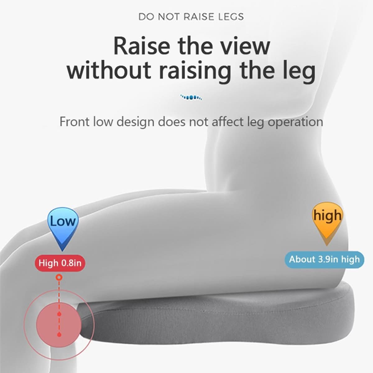 Cojín ergonómico para asiento de automóvil VistaLift — elevación del asiento y soporte para la espalda y la cadera