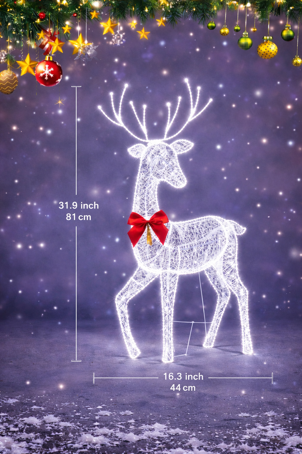 Rattan Design Illuminated Reindeer Family Outdoor Christmas Decoration, 3-Piece Set