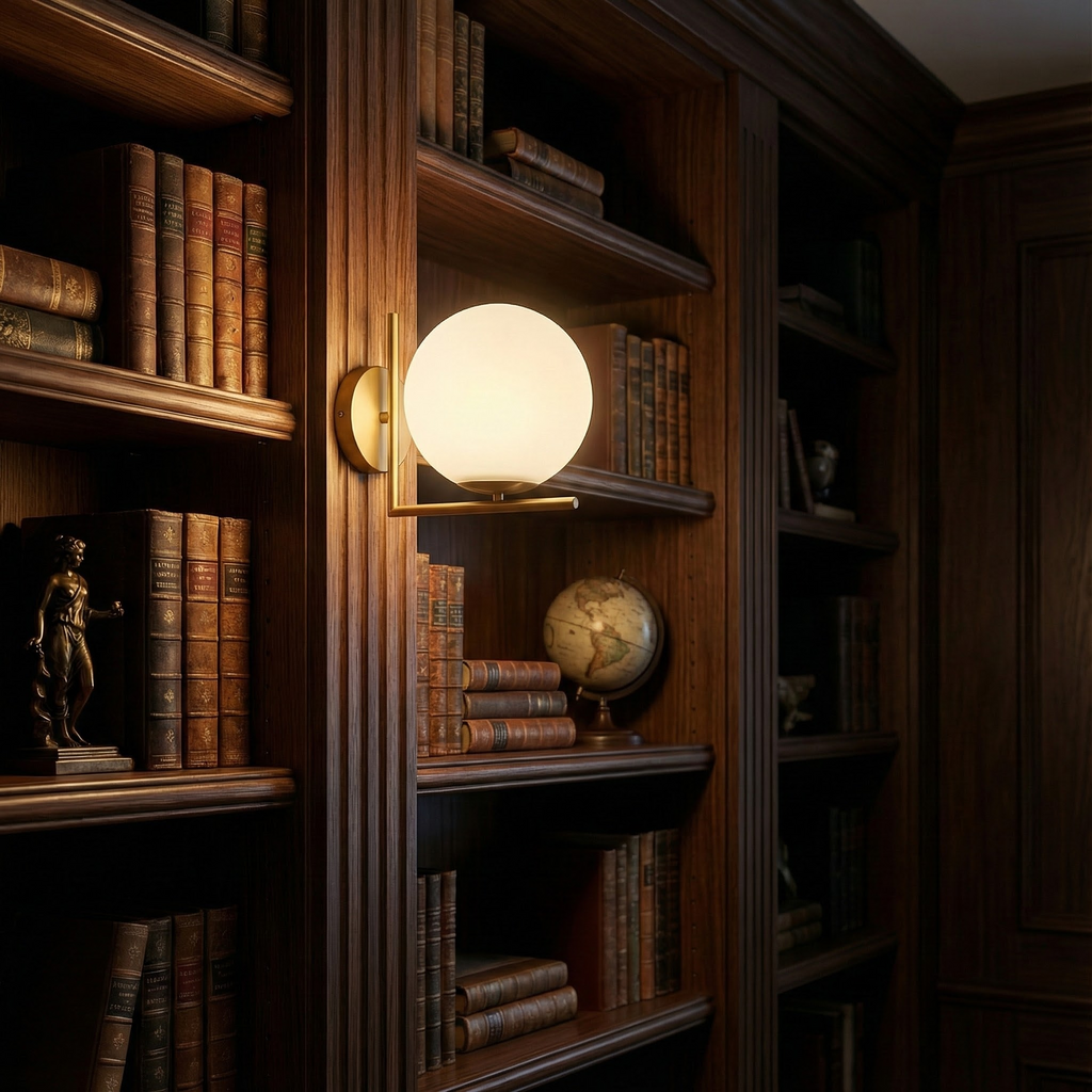 Astra Modern Wall Sconce Featuring Frosted Globe Light For Warm Ambient Living Spaces