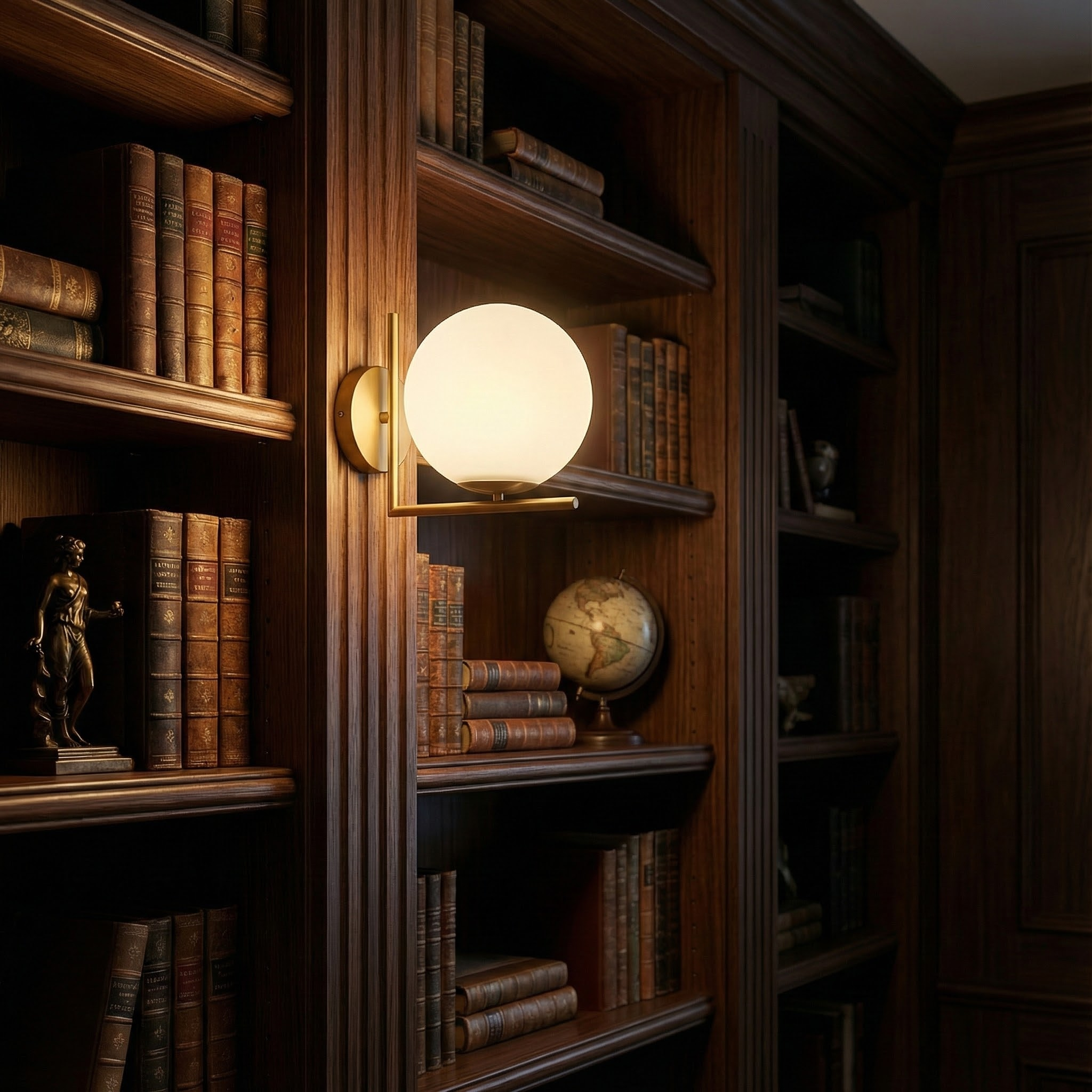 Astra Modern Wall Sconce Featuring Frosted Globe Light For Warm Ambient Living Spaces