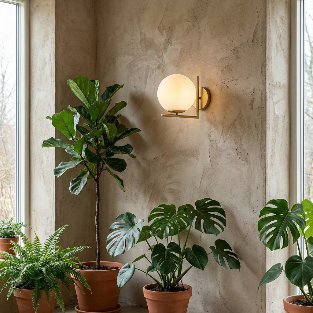 Astra Modern Wall Sconce Featuring Frosted Globe Light For Warm Ambient Living Spaces