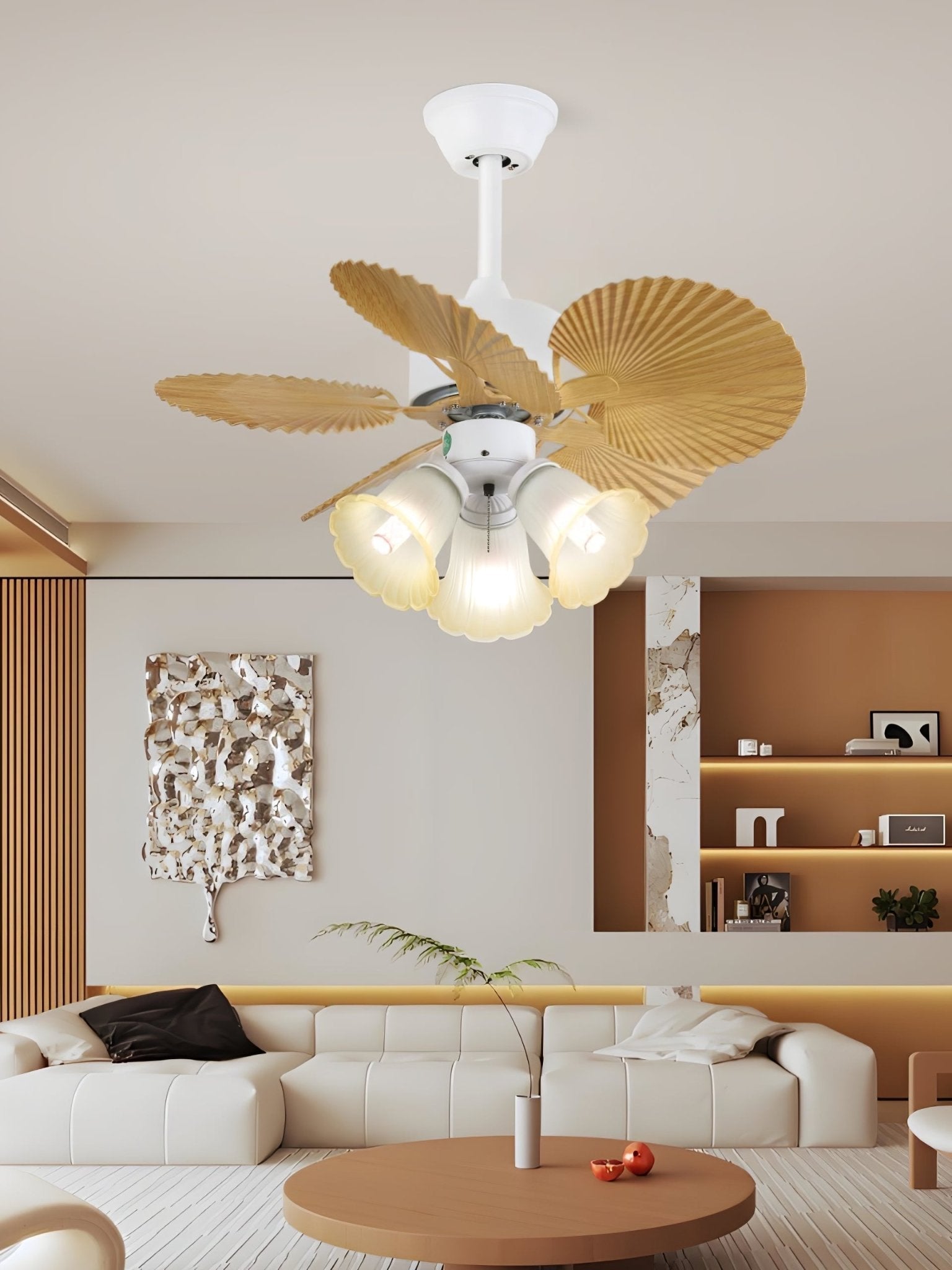 Aurelia Vintage Ceiling Fan With Wood And LED Lighting