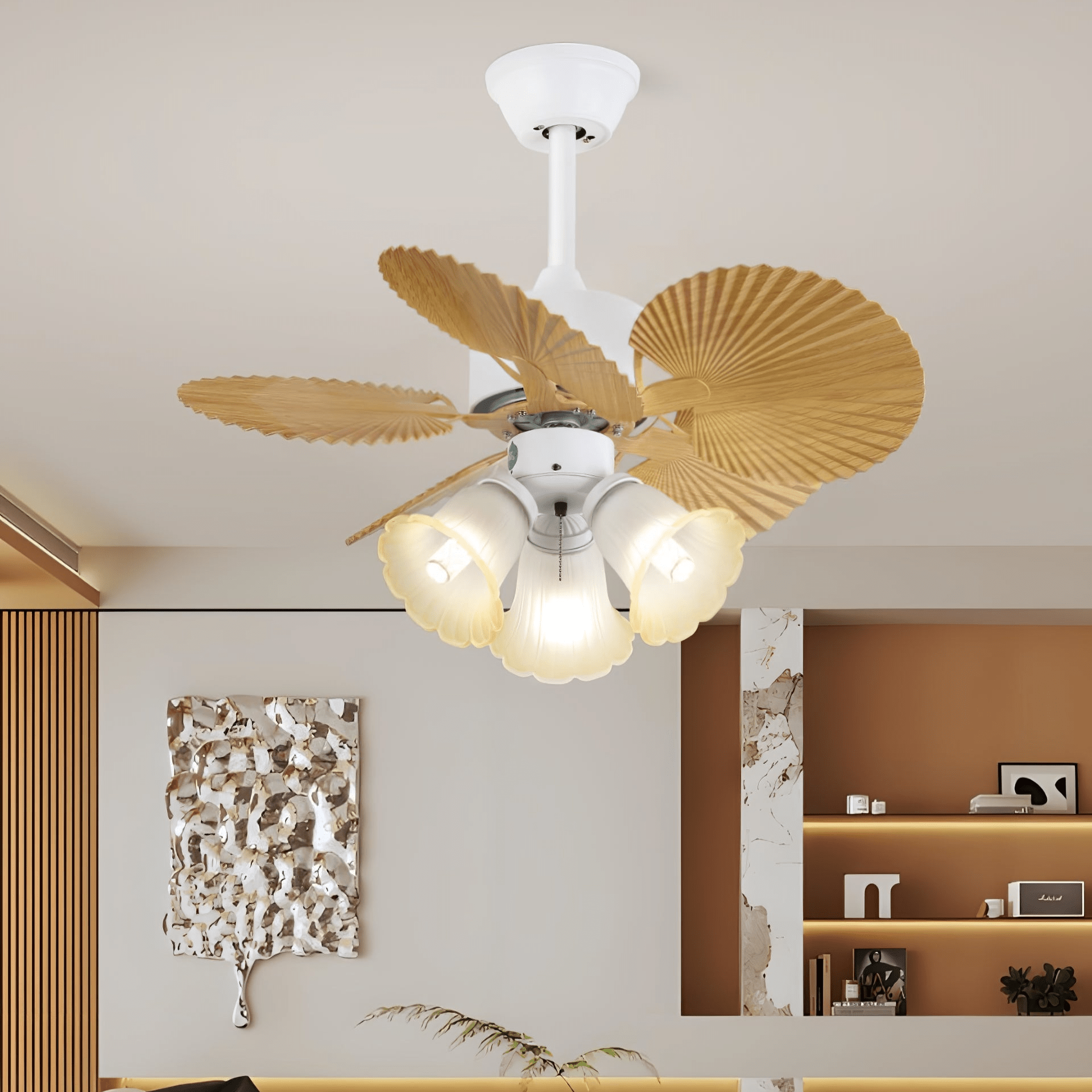 Aurelia Vintage Ceiling Fan With Wood And LED Lighting