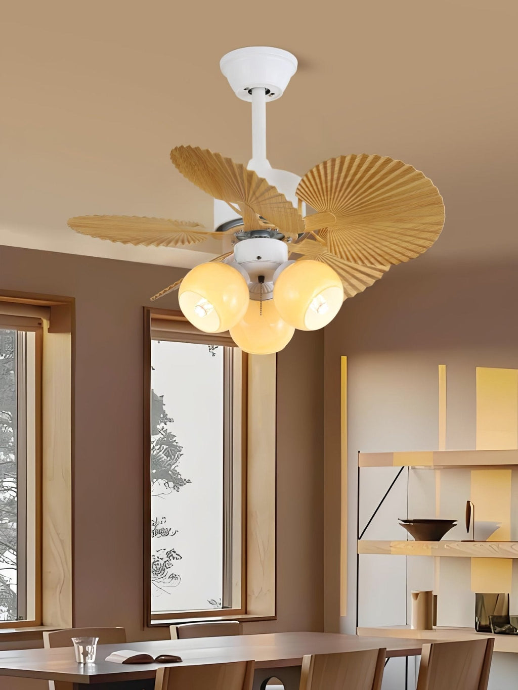 Aurelia Vintage Ceiling Fan With Wood And LED Lighting