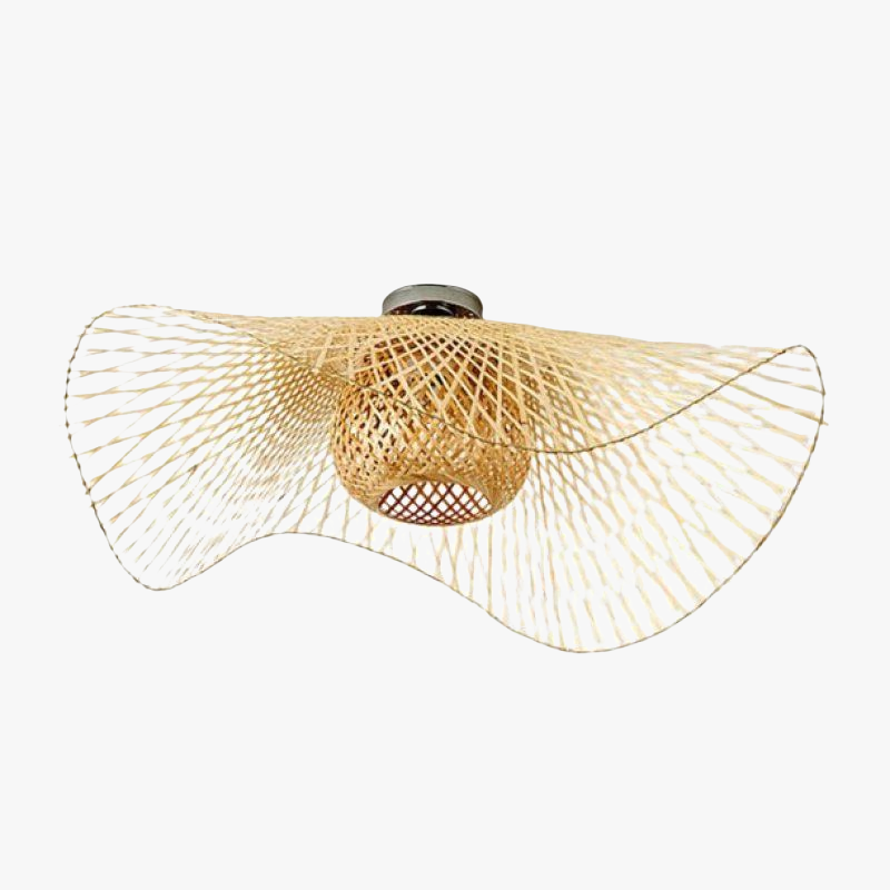 Nivara Warm Ceiling Light Featuring Intricately Woven Rattan Shade And Shadow Play For Living Rooms And Bedrooms