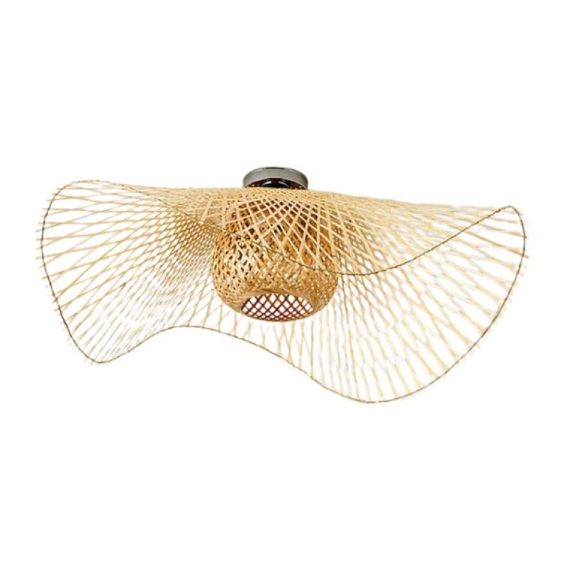 Nivara Warm Ceiling Light Featuring Intricately Woven Rattan Shade And Shadow Play For Living Rooms And Bedrooms
