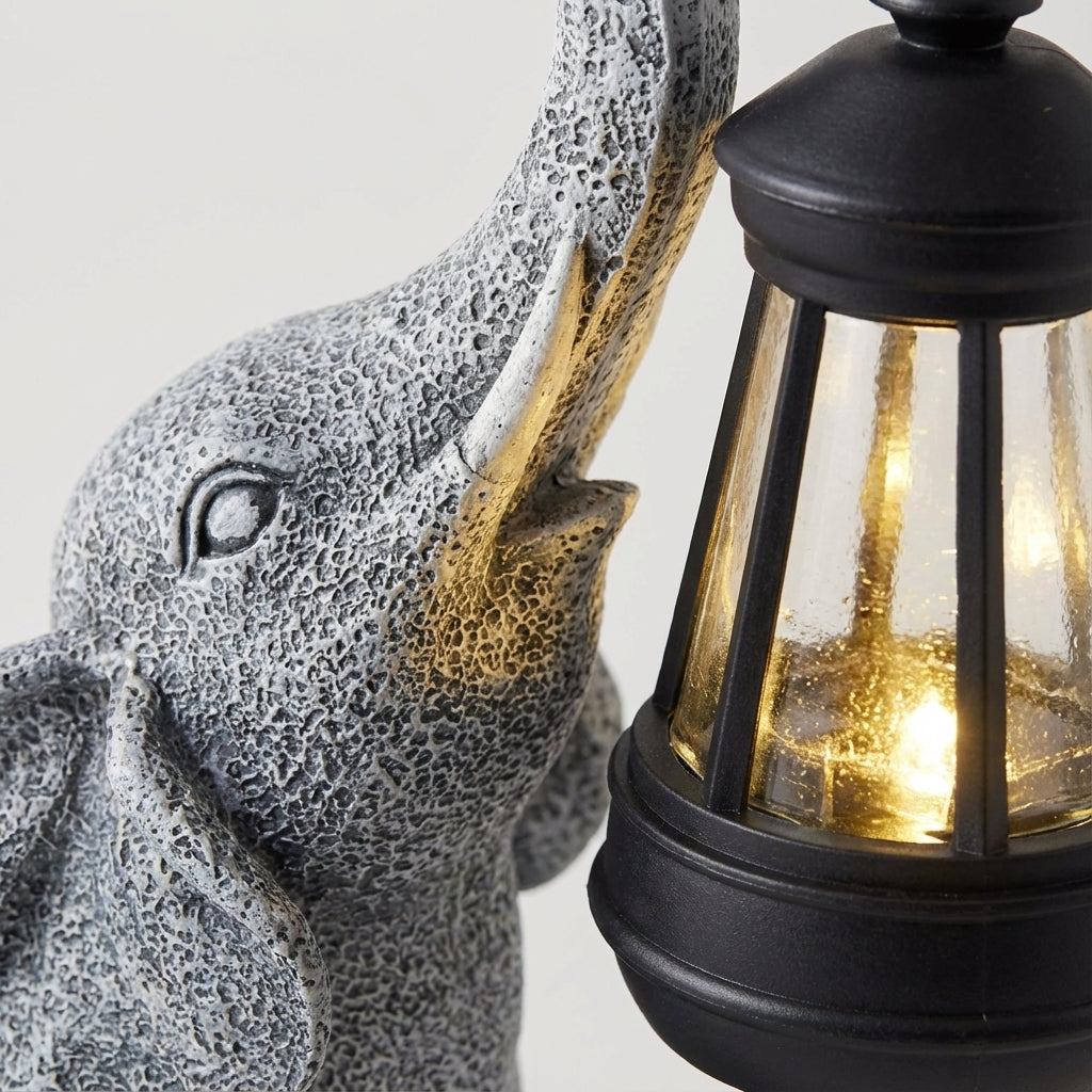 Elephant Shaped Solar Garden Lamp With Automatic LED Ambient Lighting