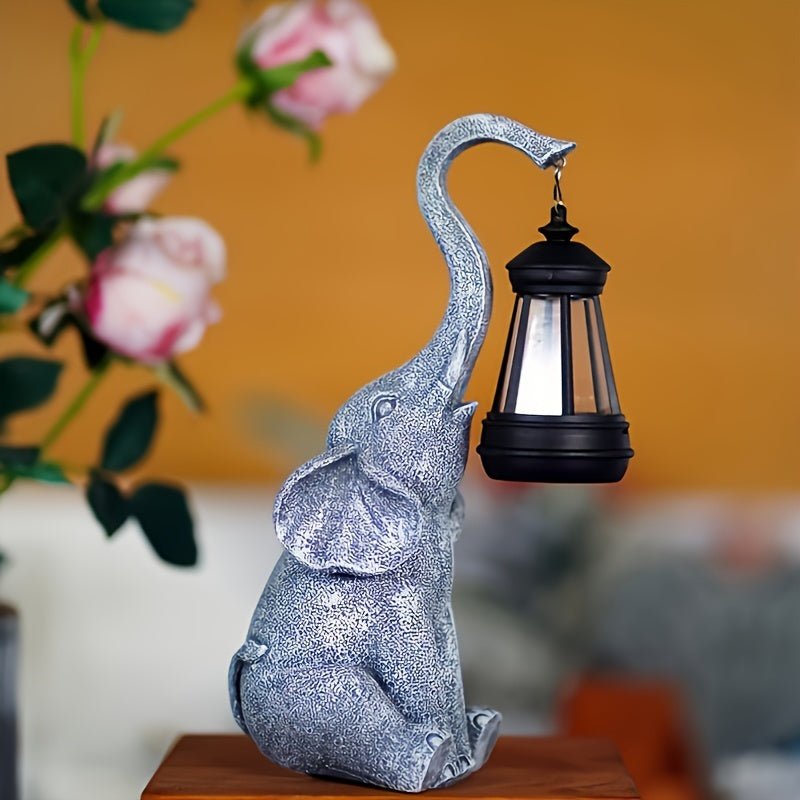 Elephant Shaped Solar Garden Lamp With Automatic LED Ambient Lighting
