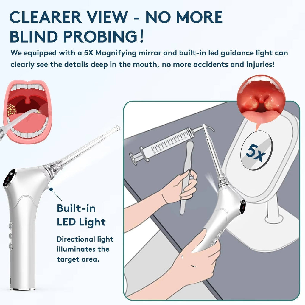 Dental Care System — Rechargeable Cleaning Device, LED Illumination & Adjustable Suction