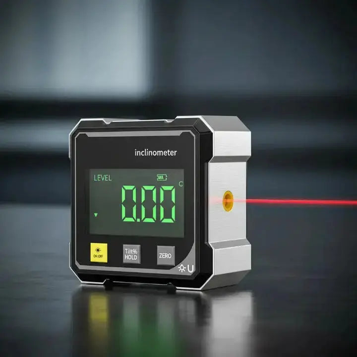 Inclinometro digitale e misuratore di angoli — Display luminoso, linea laser nitida, allineamento preciso