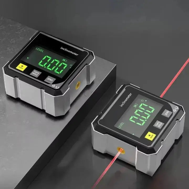 Inclinometro digitale e misuratore di angoli — Display luminoso, linea laser nitida, allineamento preciso