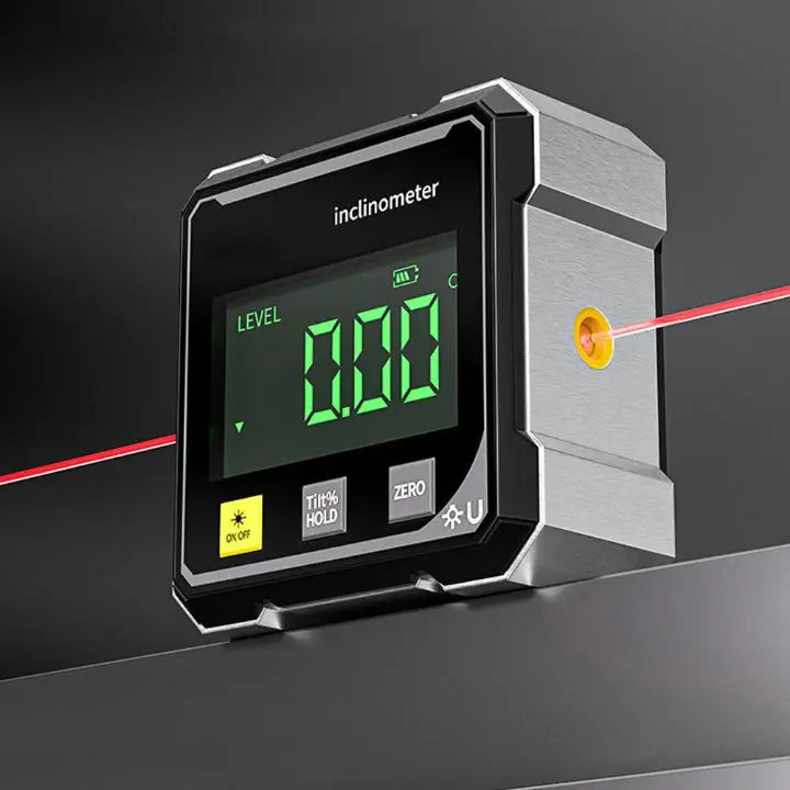 Digitale laserhoekzoeker - magnetische basis met 4 zijden, nauwkeurigheid van ±0.2°
