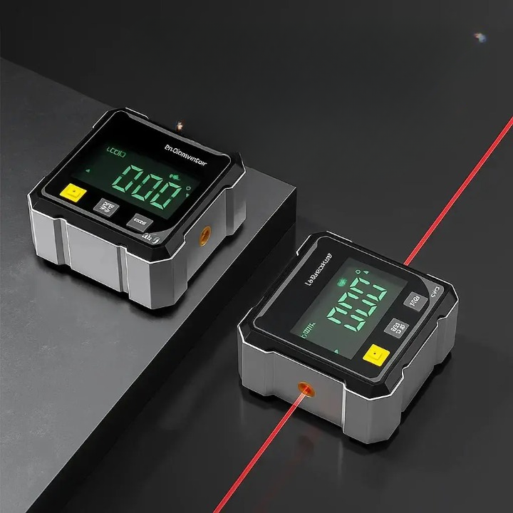 Digitale laserhoekzoeker - magnetische basis met 4 zijden, nauwkeurigheid van ±0.2°