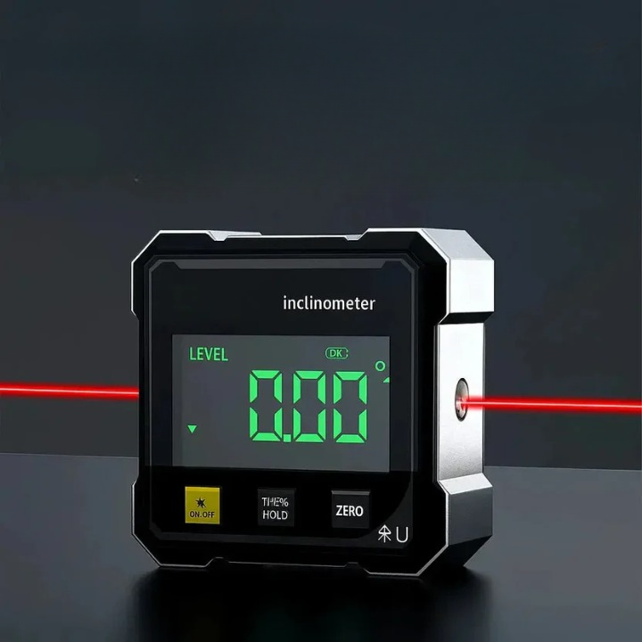 Digitale laserhoekzoeker - magnetische basis met 4 zijden, nauwkeurigheid van ±0.2°