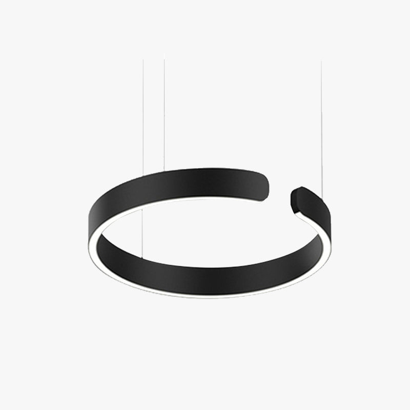 Nyxara Architectural LED Pendant With Offset Ring Pair For Modern Living Spaces And Hallways