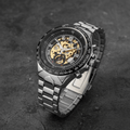 Aurora Luxe Mechanické hodinky — strojek poháněný pohybem, design se zlatavým leskem