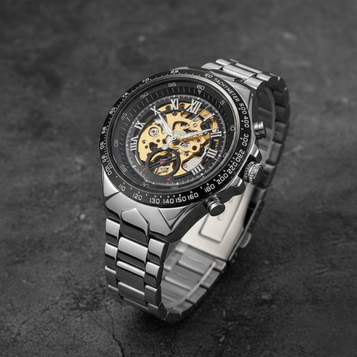 Aurora Luxe Mechanické hodinky — strojek poháněný pohybem, design se zlatavým leskem