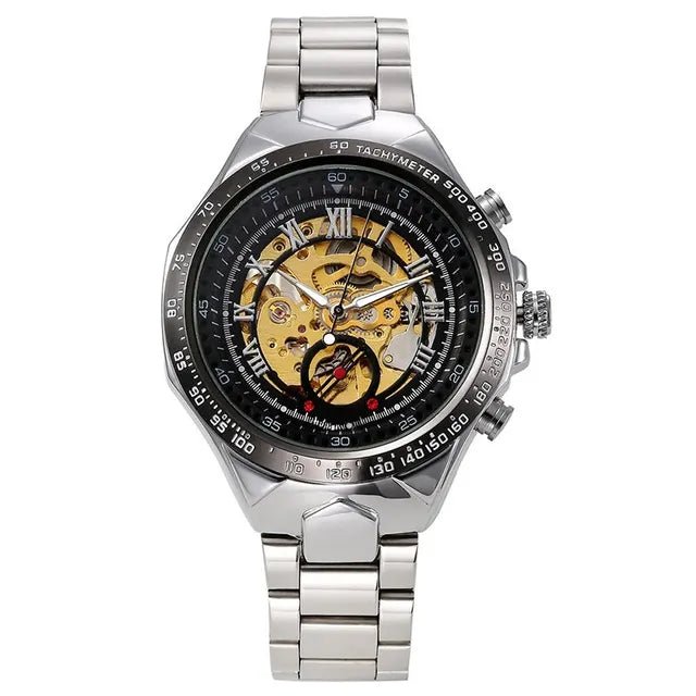Aurora Luxe Mechanické hodinky — strojek poháněný pohybem, design se zlatavým leskem