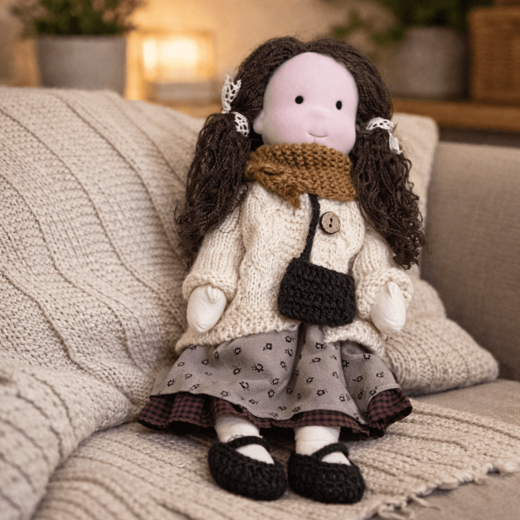 ELORA – Handmade Waldorf Doll Made of Cotton for Creative Play 35