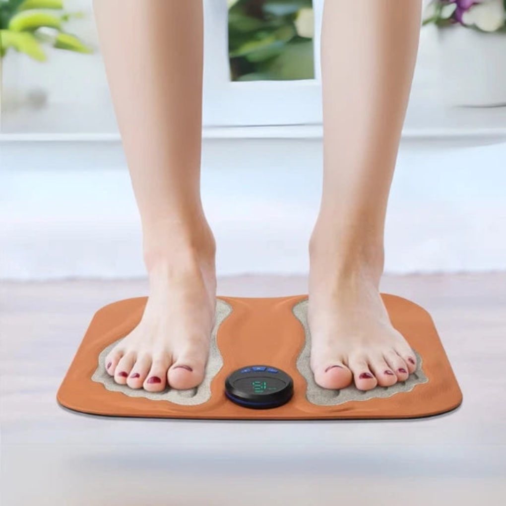 EMS Foot Stimulation Mat — Compact Design, Adjustable Intensity Settings