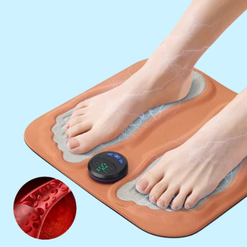 EMS Foot Stimulation Mat — Compact Design, Adjustable Intensity Settings