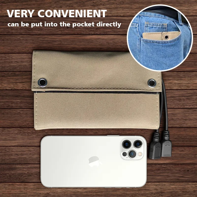 EcoCharge solcelle-powerbank — To USB-porte, vandtæt design