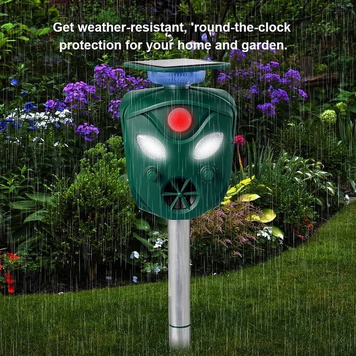 EcoGuard Solar Animal Deterrent System — Motion-Sensing, 360-Degree Wireless Coverage