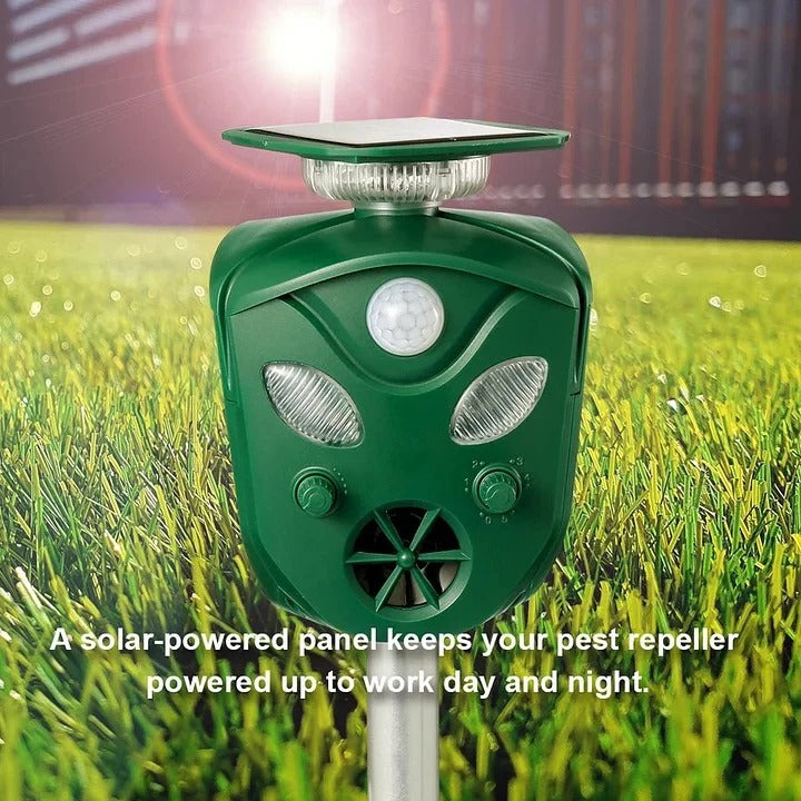 EcoGuard Solar Animal Deterrent System — Motion-Sensing, 360-Degree Wireless Coverage